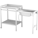 At4 table  langer  roulettes avec baignoire - blanc