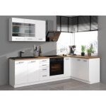 Atlas cuisine compl�te dangle 8 �l�ments (reversible droit / gauche) - d�cor blanc - l270 cm - plan de ...