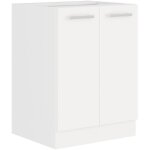 Atlas meuble bas 2 portes - dcor blanc - l60 x p52 x h82 cm - plan de travail non inclus