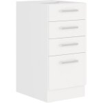 Atlas meuble bas 4 tiroirs - dcor blanc - l40 x p52x h82 - plan de travail non inclus
