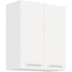 Atlas meuble haut 2 portes - d�cor blanc - l60 x p31 x h72 cm