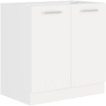 Atlas meuble sous - vier 2 portes - l 80 x h 82 x p52 cm - dcor blanc - plan de travail non inclus