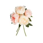 Bouquet de 4 pivoines articielles rose h30cm - atmosphera createur dinterieur