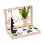 Atmosphera - coffret jardin zen yoga en bois avec accessoires 24 x 17 x 19 cm