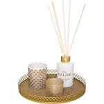 Atmosphera - coffret senteur diffuseur de parfum avec btonnets bougie bougeoir et plateau en mtal rose ...