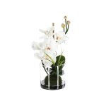 Composition d orchid�es artificielles vase verre h37cm - atmosphera createur dinterieur - blanc