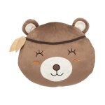 Coussin enfant ours marron 30x27cm - atmosphera createur dinterieur