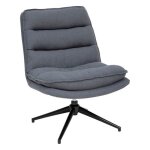 Atmosphera - fauteuil pivotant en tissu et pieds m�tal harper - gris