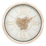 Atmosphera - horloge murale avec m�canisme en bois sonika - diam 50 cm - beige