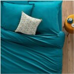 Housse de couette carina en coton bleu canard 140x200cm - atmosphera cr�ateur dint�rieur