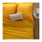 Housse de couette carina coton jaune moutarde 240x220cm - atmosphera cr�ateur dint�rieur