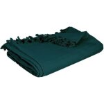 Jet de lit anjali en coton bleu canard 160x220cm - atmosphera createur dinterieur