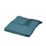 Jet de lit anjali en coton bleu canard 230x250cm - atmosphera createur dinterieur