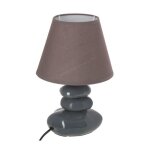 Lampe de chevet - atmosphera - leny - cramique - galet bleu gris - h31 cm