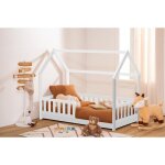 Atmosphera lit cabane pour enfant en bois 80x160 cm blanc
