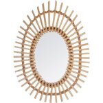 Miroir ovale rotin 43x58cm - atmosphera cr�ateur dint�rieur