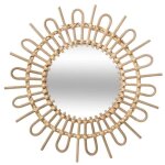 Miroir soleil rotin d50cm - atmosphera createur dinterieur