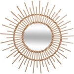 Miroir soleil rotin d76cm - atmosphera cr�ateur dint�rieur
