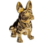 Chien buldog eden h. 22cm cramique or - atmosphera createur dinterieur