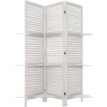 Paravent tiam 3 �tag�res blanc h170cm - atmosphera cr�ateur dint�rieur