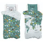Atmosphera - parure de lit enfant imprime carte du monde - 140 x 200 cm