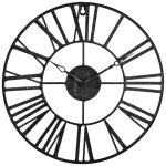 Atmosphera - pendule en mtal vintage - diam. 36 cm - noir