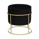 Pouf coffre eliane velours noir - atmosphera cr�ateur dint�rieur
