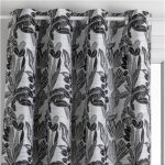 Rideau bejuco motifs jacquard noir 140x260cm - atmosphera createur dinterieur