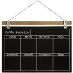 Semainier ardoise noir 69x50cm - atmosphera createur dinterieur