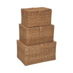 Set de 3 malles carmen - rotin - beige - atmosphera createur dinterieur