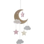 Suspension enfant lune bois rose h465cm - atmosphera cr�ateur dint�rieur