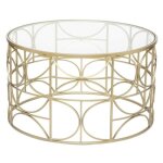 Atmosphera - table basse verre et m�tal - dor�