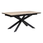 Atmosphera - table � manger extensible en c�ramique et m�tal pour 6 � 8 personnes - beige