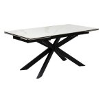 Atmosphera - table � manger extensible en c�ramique et m�tal pour 6 � 8 personnes - blanc