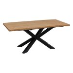 Atmosphera - table � manger extensible olaf en bois et m�tal pour 6 � 8 personnes - marron