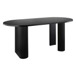 Atmosphera - table � manger ovale en bois pour 6 personnes olova - noir
