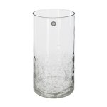 Vase cylindre verre craquel h30cm - atmosphera createur dinterieur - transparent