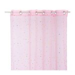 Voilage enfant demoiselle �toile d or 140x250cm - atmosphera createur dinterieur - rose