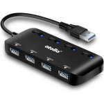 Hub usb 3. 0 - atolla - multiprise 4 ports - interrupteurs individuels - voyants led - ultra fin