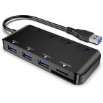 Atolla hub usb 3. 0 multiprise multi port usb adaptateur avec lecteur de carte sd / tf / micro sd pour ...