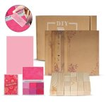 Atomstack 14pcs tampons en caoutchouc en bois avec jeu de tampons encreurs 7 couleur pour journal scrapbooking ...