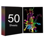 Atomstack 50 pcs papiers � gratter magiques arc - en - ciel format a4 gravure et marquage au laser coffret ...
