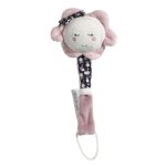 Attache - t�tine b�b� en velours fleur - miss fleur de lune - rose - pr�vention des pincements de doigts ...