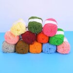 Atyhao fil de laine  tricoter 12 couleurs de fil de coton au lait crochet de fil  tricoter de coton ...