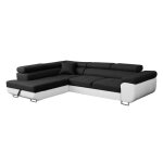 Aubin - canap dangle convertible noir et blanc coffre de rangement - angle gauche