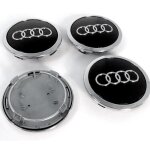 Audilot de 4 caches - moyeu pour audi noir 69mm 8t0 601 170a convient pour audi a3 a4 a5 a6 a7 a8 s4 ...