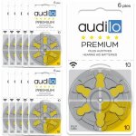 Audilo piles auditives 10 (pr70) premium appareils auditifs et aides auditives [sans mercure] [zinc air] ...