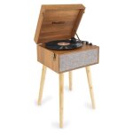 Audizio fremont platine vinyle meuble - bluetooth design rtro sur pieds amovibles haut - parleurs stro ...