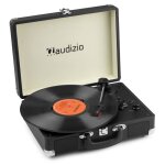 Platine vinyle - audizio - rp116bk - bluetooth in & out - haut - parleurs intgrs - vintage noir