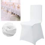 Housse de chaise - aufun - 100 pièces - extensible - blanc - lavable en machine Housse de chaise - aufun - 100 pièces - extensible - blanc - lavable en machine